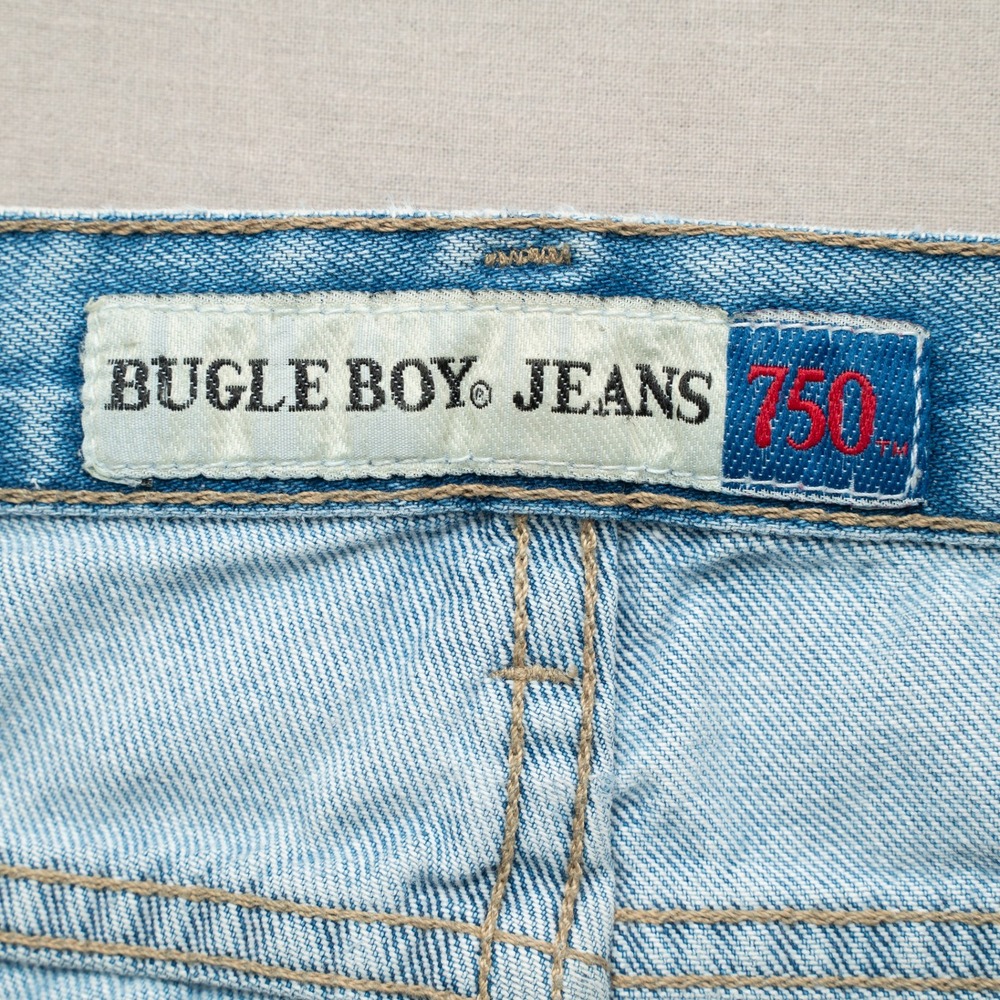 Vintage Bugle Boy Jeans 750 Baggy Denim Jean Shorts 33x9.5 Wide Leg Relaxed - Picture 4 of 13